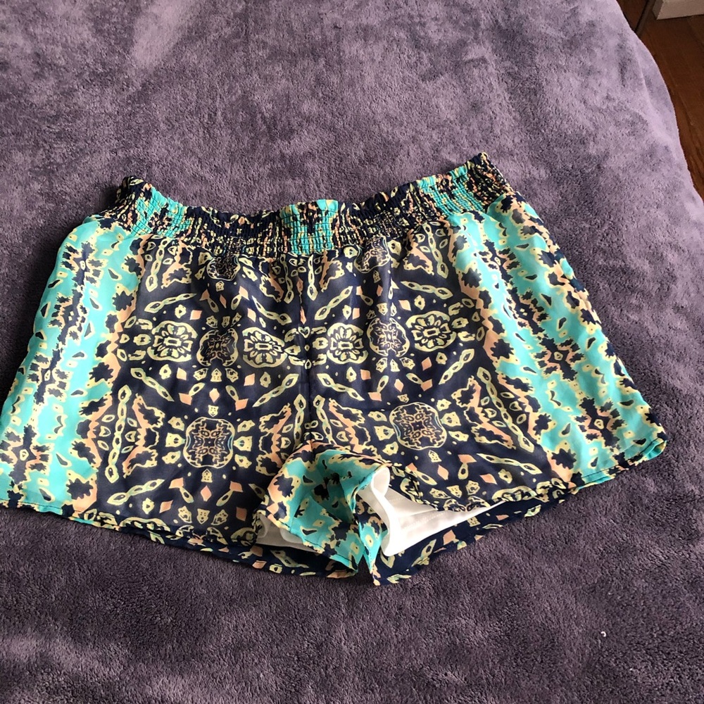 Shorts tribal mixed pattern lined chiffon summer